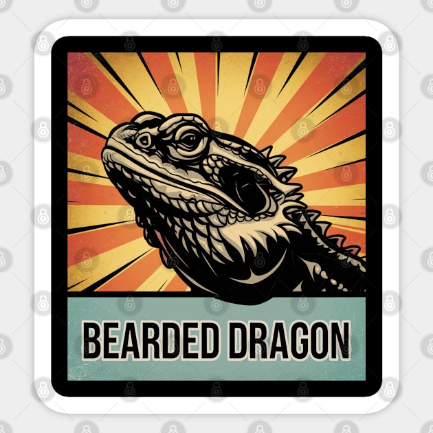 Bearded Dragon Art and Designs, Unique for Reptile Lovers and Enthusiasts Sticker by Pixel Threads 